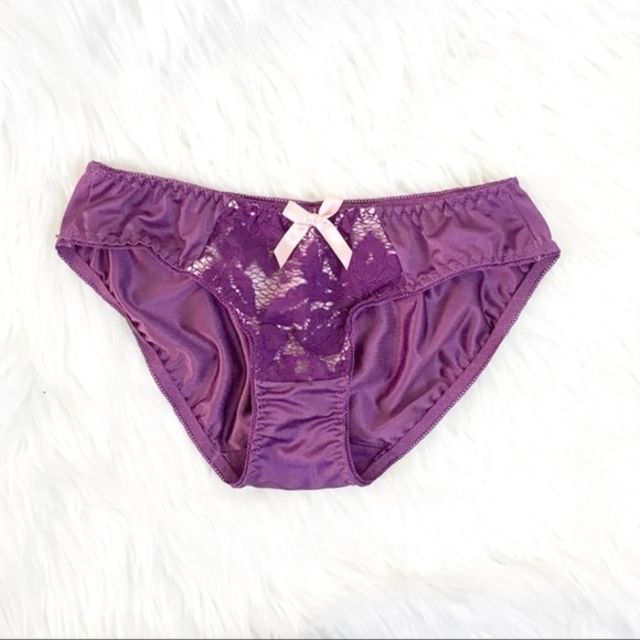 Sexy Romantic push-up purple lace pearl bow set - Picture 5 of 8